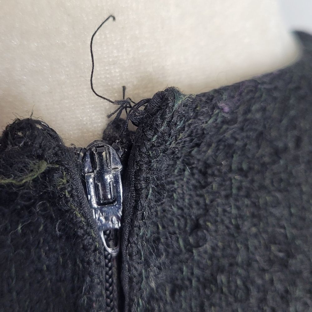 VINTAGE 60s dress Lanz black sleeveless textured mini S - Picture 8 of 13